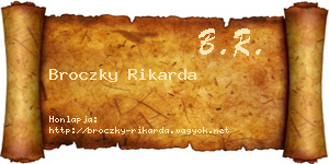 Broczky Rikarda névjegykártya